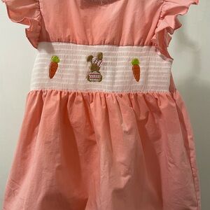 Marie Nicole Pink dress with smocked bunny and carrot size xxl